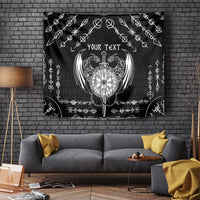 Personalized Viking Dragon Tapestry with Sword Black Scandinavian Tattoo - Wonder Print Shop