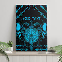 Personalized Viking Dragon Canvas Wall Art with Sword Blue Scandinavian Tattoo LT9 - Wonder Print Shop