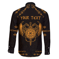 Personalized Viking Dragon Family Matching Long Sleeve Bodycon Dress and Hawaiian Shirt with Sword Gold Scandinavian Tattoo LT9 - Wonder Print Shop