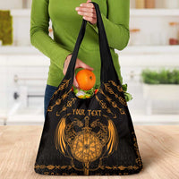 Personalized Viking Dragon Grocery Bag with Sword Gold Scandinavian Tattoo