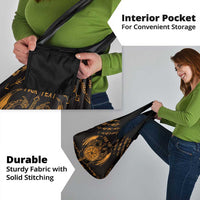 Personalized Viking Dragon Grocery Bag with Sword Gold Scandinavian Tattoo
