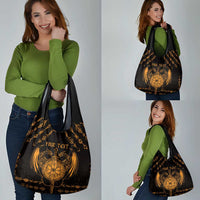 Personalized Viking Dragon Grocery Bag with Sword Gold Scandinavian Tattoo