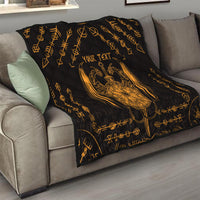 Personalized Viking Dragon Quilt with Sword Gold Scandinavian Tattoo - Wonder Print Shop