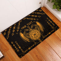 Personalized Viking Dragon Rubber Doormat with Sword Gold Scandinavian Tattoo - Wonder Print Shop