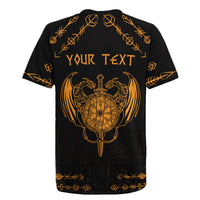 Personalized Viking Dragon Rugby Jersey with Sword Gold Scandinavian Tattoo - Wonder Print Shop