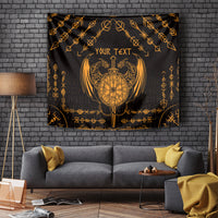 Personalized Viking Dragon Tapestry with Sword Gold Scandinavian Tattoo - Wonder Print Shop