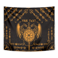 Personalized Viking Dragon Tapestry with Sword Gold Scandinavian Tattoo - Wonder Print Shop