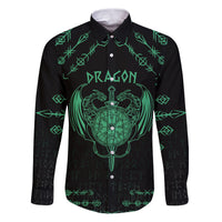 Personalized Viking Dragon Family Matching Puletasi and Hawaiian Shirt with Sword Green Scandinavian Tattoo - Wonder Print Shop
