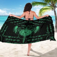 Personalized Viking Dragon Sarong with Sword Green Scandinavian Tattoo - Wonder Print Shop