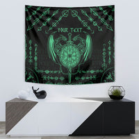 Personalized Viking Dragon Tapestry with Sword Green Scandinavian Tattoo - Wonder Print Shop
