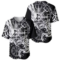 Vikings Raven and Wolf Baseball Jersey with Aegishjalmur Unique LT9 - Wonder Print Shop