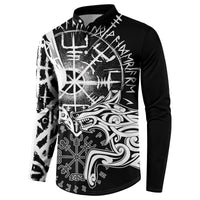 Vikings Raven and Wolf Button Sweatshirt with Aegishjalmur Unique LT9 - Wonder Print Shop