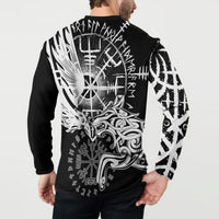 Vikings Raven and Wolf Button Sweatshirt with Aegishjalmur Unique LT9 - Wonder Print Shop