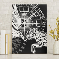 Vikings Raven and Wolf Canvas Wall Art with Aegishjalmur Unique LT9 - Wonder Print Shop