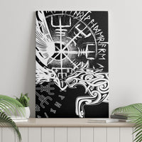 Vikings Raven and Wolf Canvas Wall Art with Aegishjalmur Unique LT9 - Wonder Print Shop