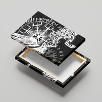 Vikings Raven and Wolf Canvas Wall Art with Aegishjalmur Unique LT9 - Wonder Print Shop