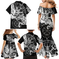 Vikings Raven and Wolf Family Matching Mermaid Dress and Hawaiian Shirt with Aegishjalmur Unique LT9 - Wonder Print Shop