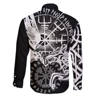Vikings Raven and Wolf Family Matching Off Shoulder Short Dress and Hawaiian Shirt with Aegishjalmur Unique LT9 - Wonder Print Shop