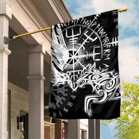 Vikings Raven and Wolf Garden Flag with Aegishjalmur Unique - Wonder Print Shop