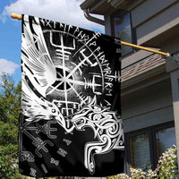 Vikings Raven and Wolf Garden Flag with Aegishjalmur Unique - Wonder Print Shop