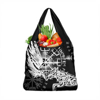 Vikings Raven and Wolf Grocery Bag with Aegishjalmur Unique