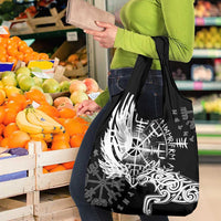 Vikings Raven and Wolf Grocery Bag with Aegishjalmur Unique