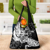 Vikings Raven and Wolf Grocery Bag with Aegishjalmur Unique