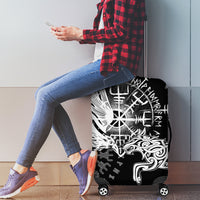 Vikings Raven and Wolf Luggage Cover with Aegishjalmur Unique - Wonder Print Shop