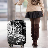 Vikings Raven and Wolf Luggage Cover with Aegishjalmur Unique - Wonder Print Shop