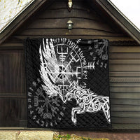 Vikings Raven and Wolf Quilt with Aegishjalmur Unique - Wonder Print Shop