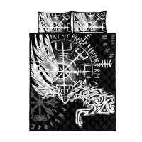 Vikings Raven and Wolf Quilt Bed Set with Aegishjalmur Unique - Wonder Print Shop