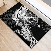 Vikings Raven and Wolf Rubber Doormat with Aegishjalmur Unique - Wonder Print Shop