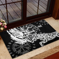 Vikings Raven and Wolf Rubber Doormat with Aegishjalmur Unique - Wonder Print Shop