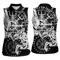 Vikings Raven and Wolf Women Sleeveless Polo Shirt with Aegishjalmur Unique - Wonder Print Shop
