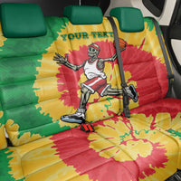Lithuania Basketball Skeleton Personalized Back Car Seat Cover Skullman Lithuania Tie Dye