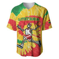 Lithuania Basketball Skeleton Personalized Baseball Jersey Skullman Lithuania Tie Dye