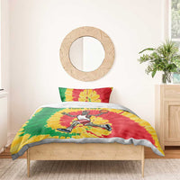 Lithuania Basketball Skeleton Personalized Bedding Set Skullman Lithuania Tie Dye