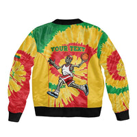 Lithuania Basketball Skeleton Personalized Bomber Jacket Skullman Lithuania Tie Dye