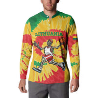 Lithuania Basketball Skeleton Personalized Button Sweatshirt Skullman Lithuania Tie Dye