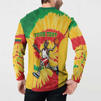 Lithuania Basketball Skeleton Personalized Button Sweatshirt Skullman Lithuania Tie Dye