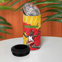 Lithuania Basketball Skeleton Personalized 4 in 1 Can Cooler Tumbler Skullman Lithuania Tie Dye