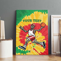 Lithuania Basketball Skeleton Personalized Canvas Wall Art Skullman Lithuania Tie Dye