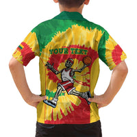 Lithuania Basketball Skeleton Personalized Family Matching Long Sleeve Bodycon Dress and Hawaiian Shirt Skullman Lithuania Tie Dye