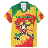 Lithuania Basketball Skeleton Personalized Family Matching Mermaid Dress and Hawaiian Shirt Skullman Lithuania Tie Dye