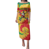 Lithuania Basketball Skeleton Personalized Family Matching Puletasi and Hawaiian Shirt Skullman Lithuania Tie Dye