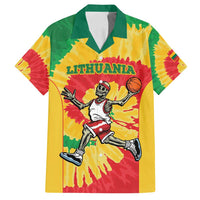 Lithuania Basketball Skeleton Personalized Family Matching Tank Maxi Dress and Hawaiian Shirt Skullman Lithuania Tie Dye