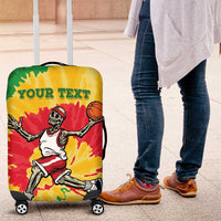 Lithuania Basketball Skeleton Personalized Luggage Cover Skullman Lithuania Tie Dye