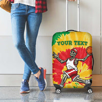 Lithuania Basketball Skeleton Personalized Luggage Cover Skullman Lithuania Tie Dye