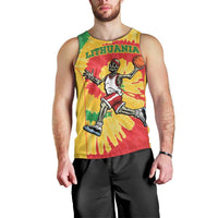 Lithuania Basketball Skeleton Personalized Men Tank Top Skullman Lithuania Tie Dye