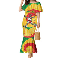 Lithuania Basketball Skeleton Personalized Mermaid Dress Skullman Lithuania Tie Dye